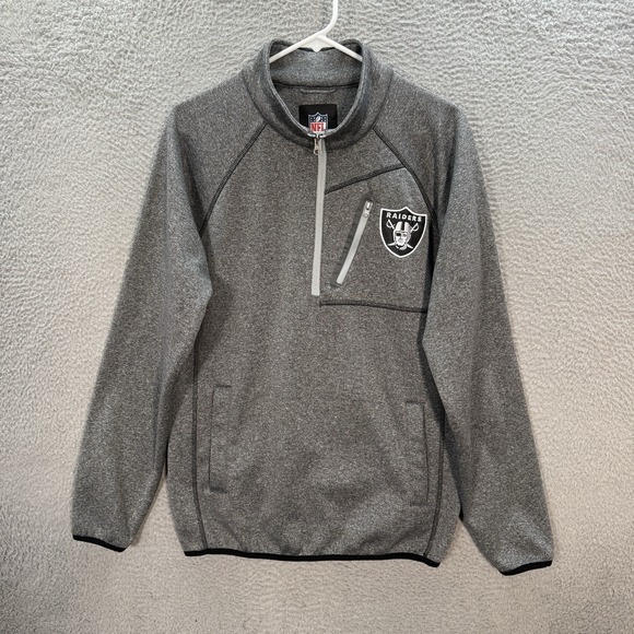NFL Other - Las Vegas Raiders Sweatshirt Adult Small Gray 1/2 Zip Pullover NFL Football Mens